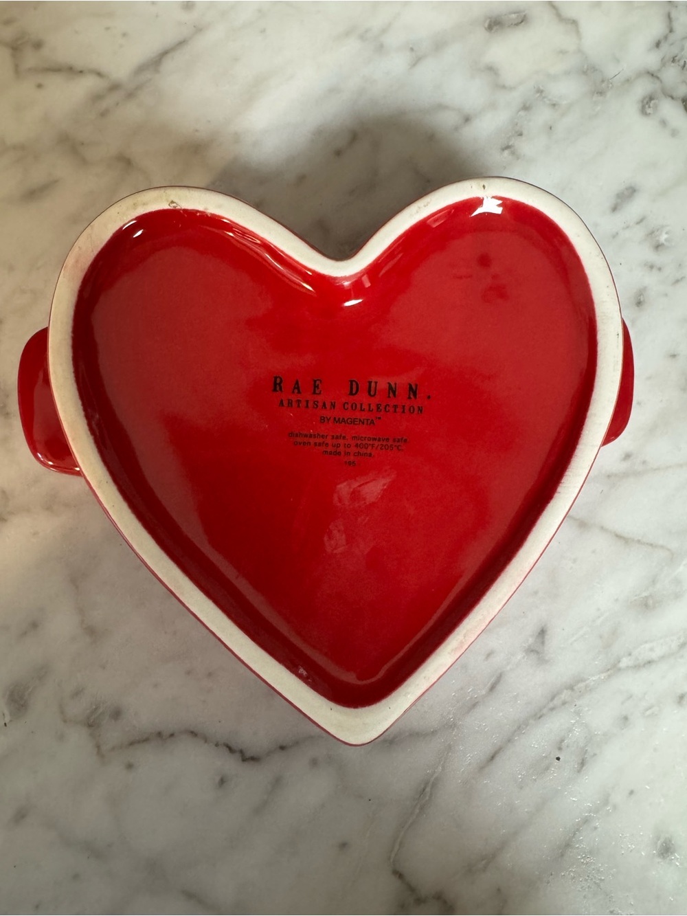 Rae Dunn Red Heart Ceramic Baking Dish with "TRUE LOVE" - Picture 3 of 5